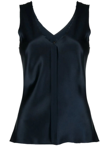 Satin V-Neck Tank Top
