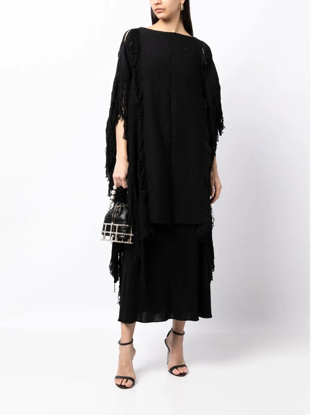 Lace Fringe Manta Knitted Top