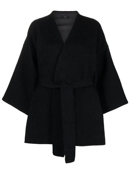 Belted Wide-Sleeve Jacket