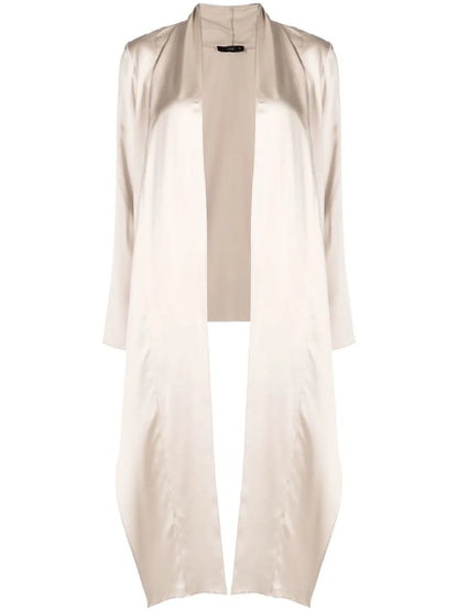 Wrap-Style Satin Blouse