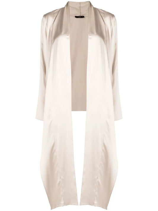 Wrap-Style Satin Blouse