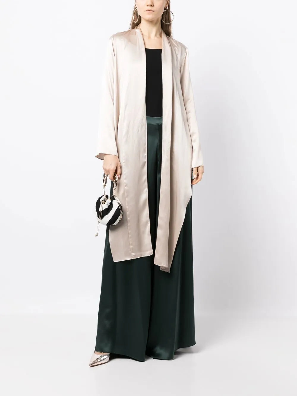 Wrap-Style Satin Blouse