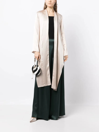 Wrap-Style Satin Blouse