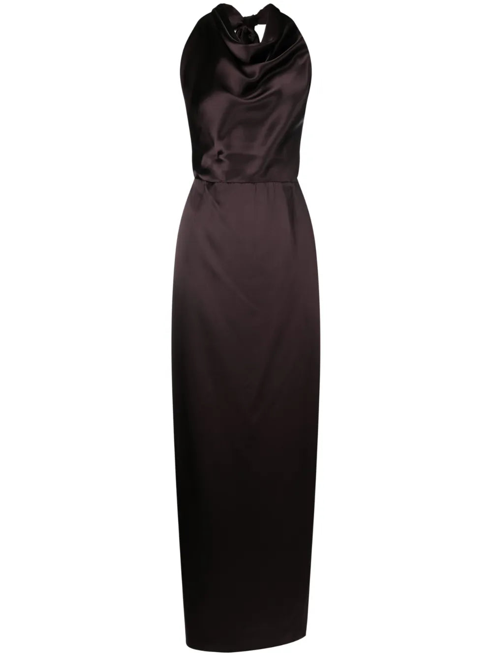 Convertible Halterneck Satin Maxi Dress