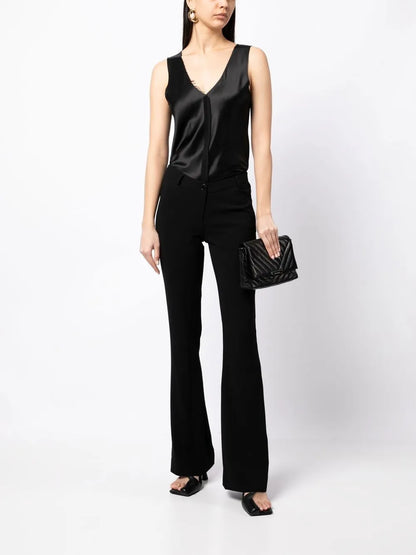 Silk Raw-Edge Tank Top