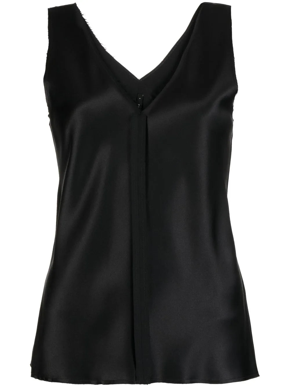 Silk Raw-Edge Tank Top