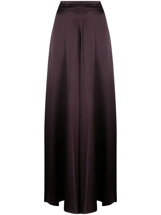 Silk-Satin Palazzo Trousers