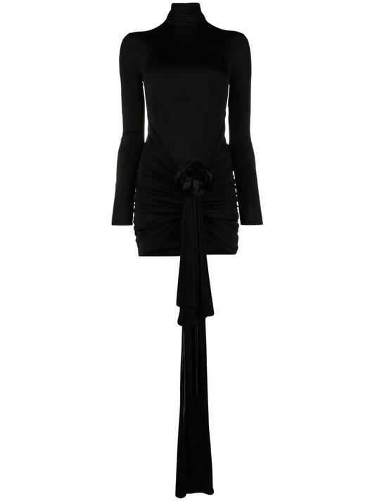 Rose-Appliqué Minidress