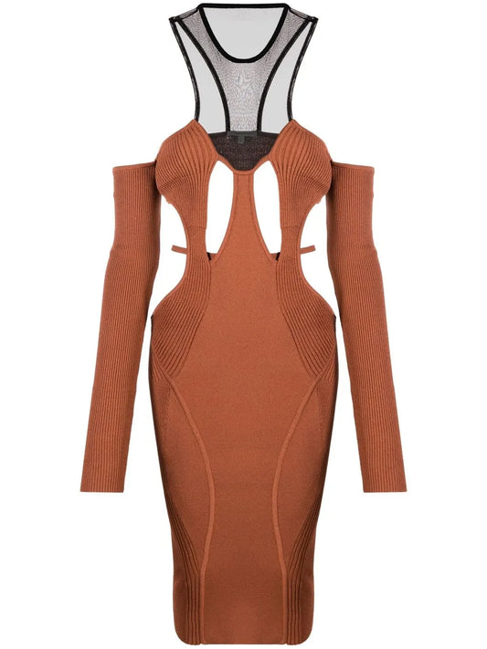 Cut-Out Halterneck Midi Dress
