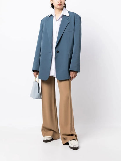 Single-Breasted Oversize-Frame Blazer