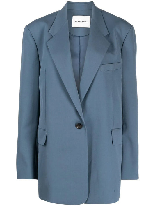 Single-Breasted Oversize-Frame Blazer