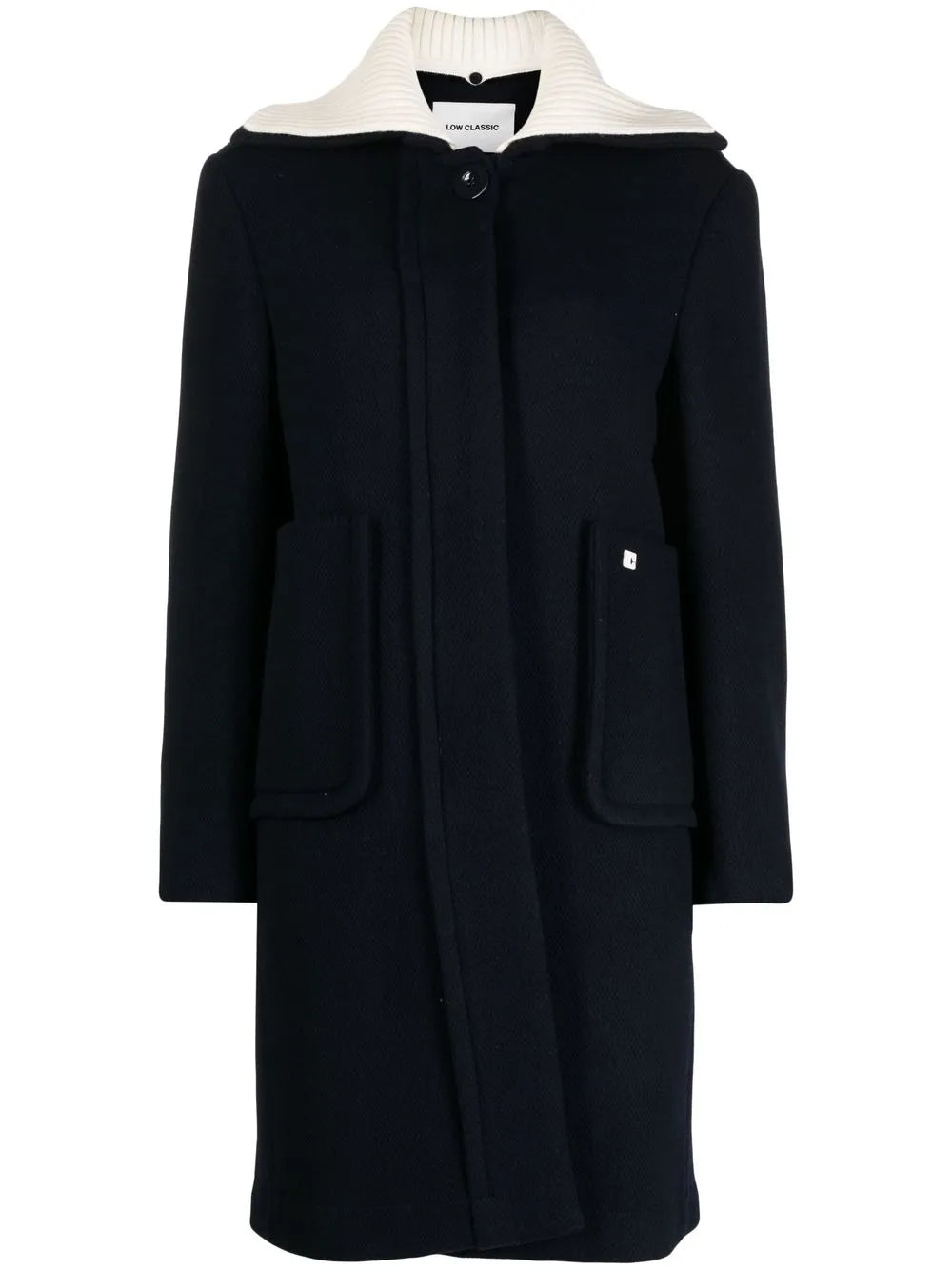 Wide-Collar Single-Breasted Coat