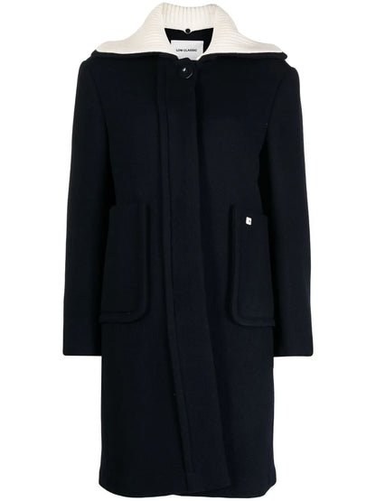 Wide-Collar Single-Breasted Coat