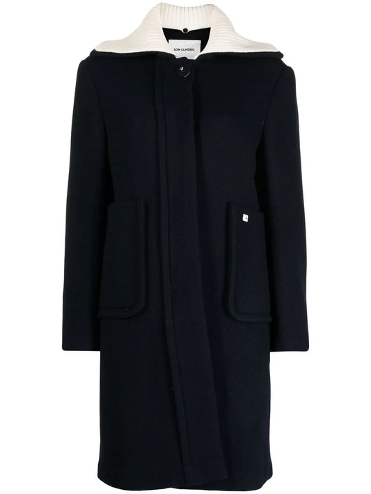 Wide-Collar Single-Breasted Coat