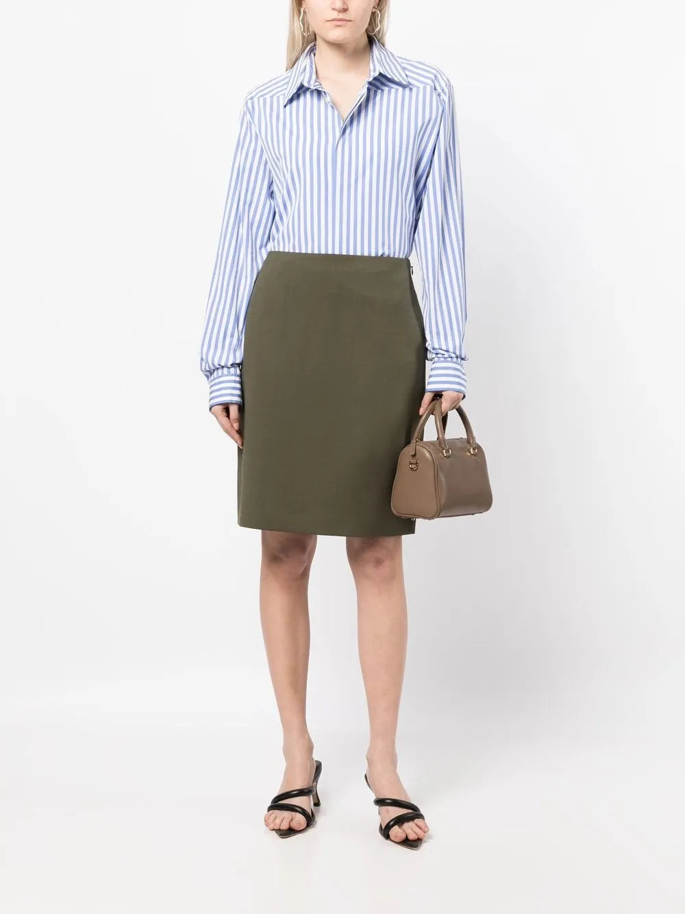 Wool Blend Pencil Skirt