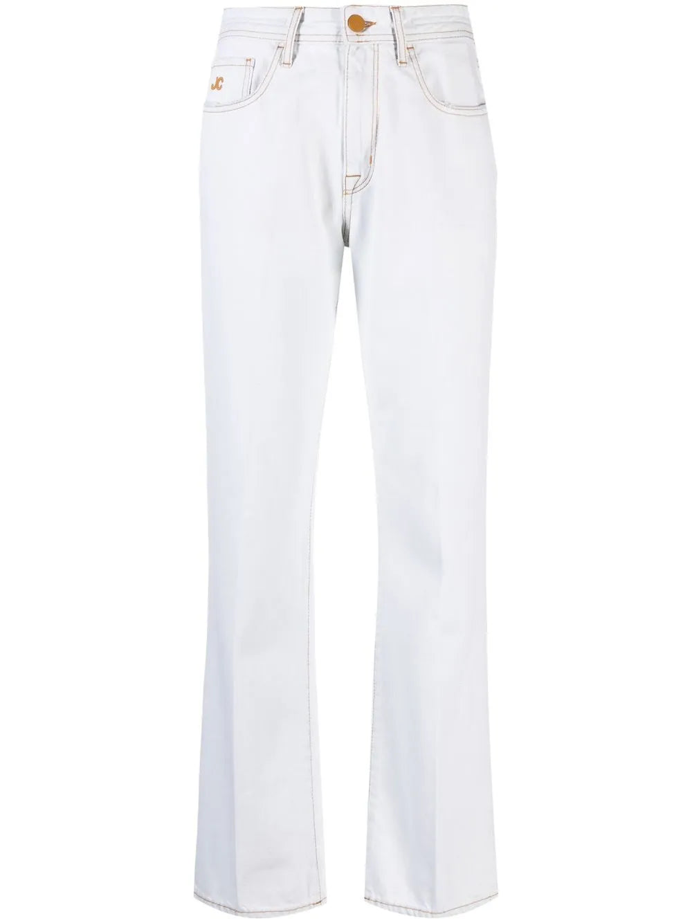 Embroidered-Logo Tapered Jeans