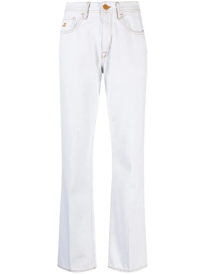 Embroidered-Logo Tapered Jeans