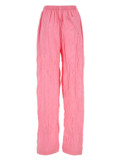 Logo-Jacquard Wide-Leg Silk Trousers