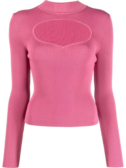 Ribbed-Knit Cut-Out Jumper