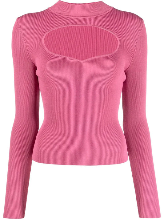 Ribbed-Knit Cut-Out Jumper