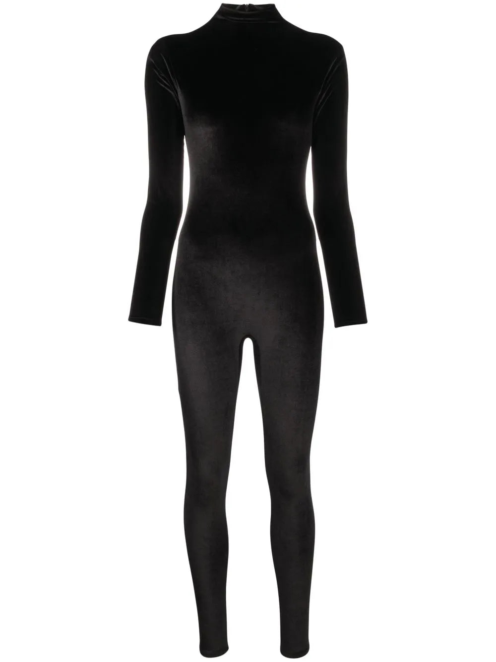 Long-Sleeve Velvet Jumpsuit
