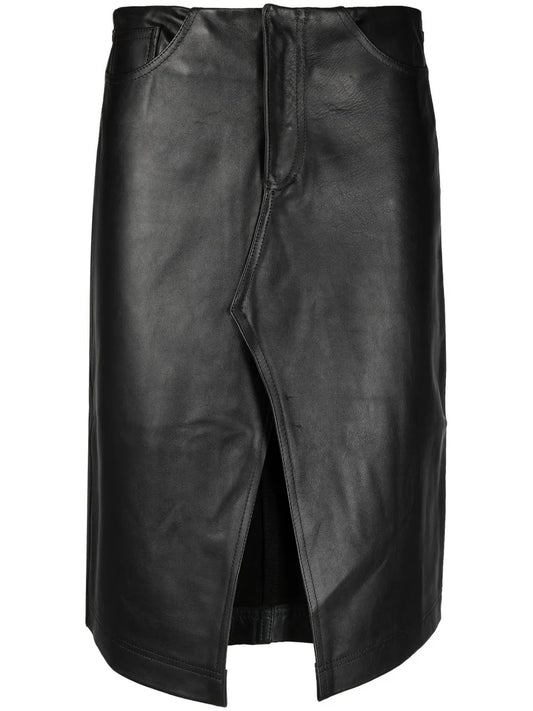 Leather Midi Skirt
