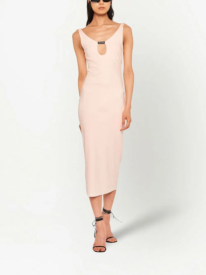 Stretch-Jersey Keyhole-Neck Dress