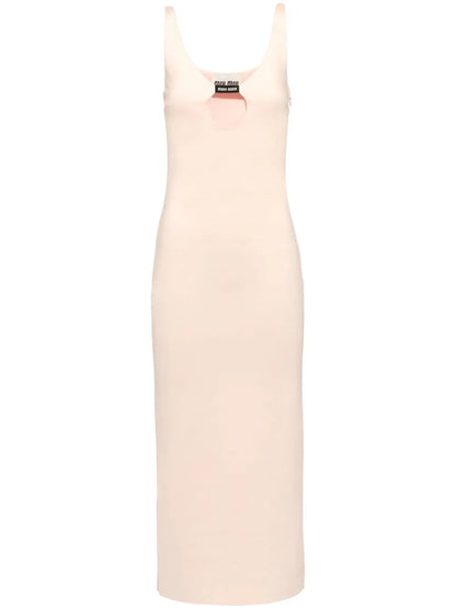 Stretch-Jersey Keyhole-Neck Dress