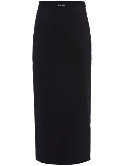 High-Waist Stretch Midi Skirt