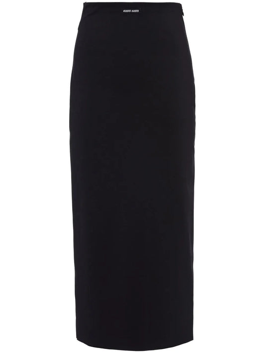 High-Waist Stretch Midi Skirt