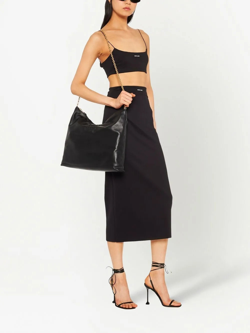 High-Waist Stretch Midi Skirt