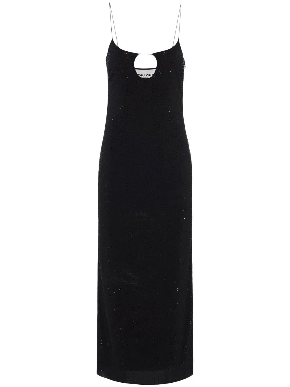 Rhinestone-Embellished Georgette Dress
