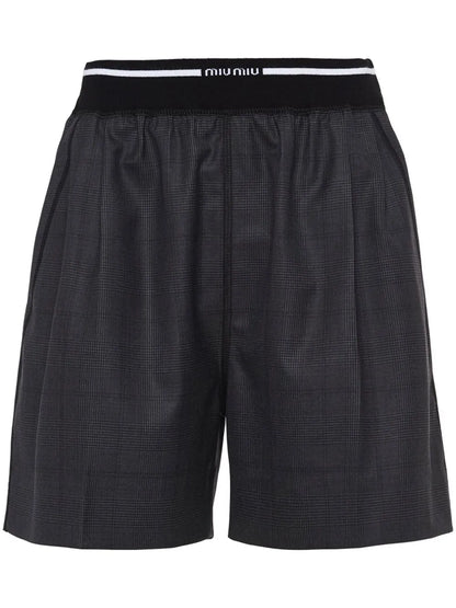 Glen Plaid-Check Shorts