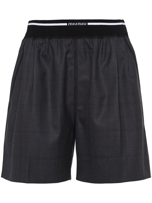 Glen Plaid-Check Shorts