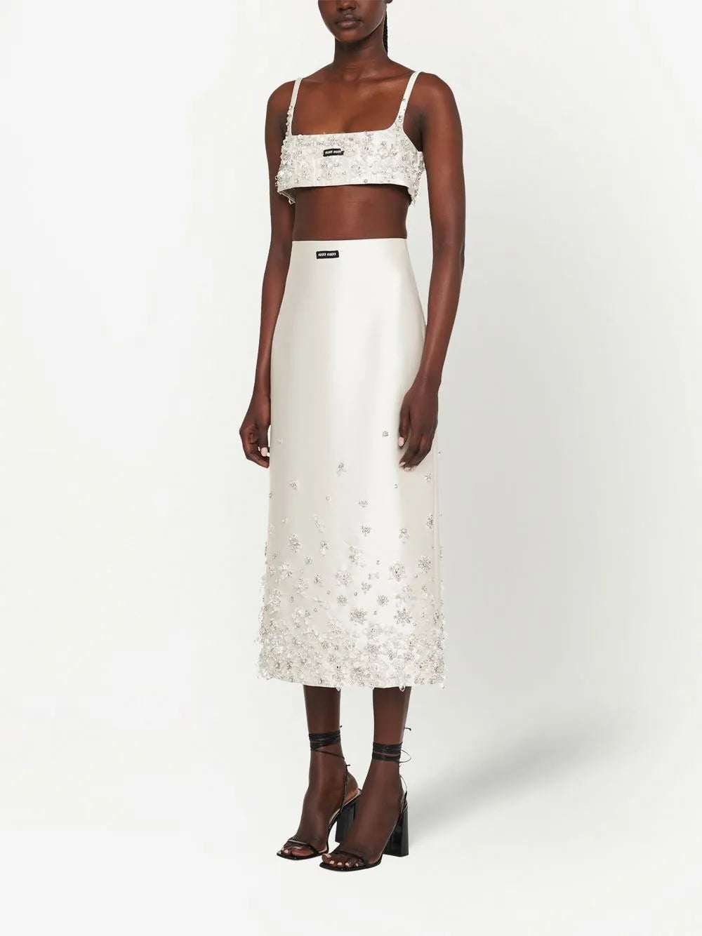 Floral-Embellished Midi Skirt