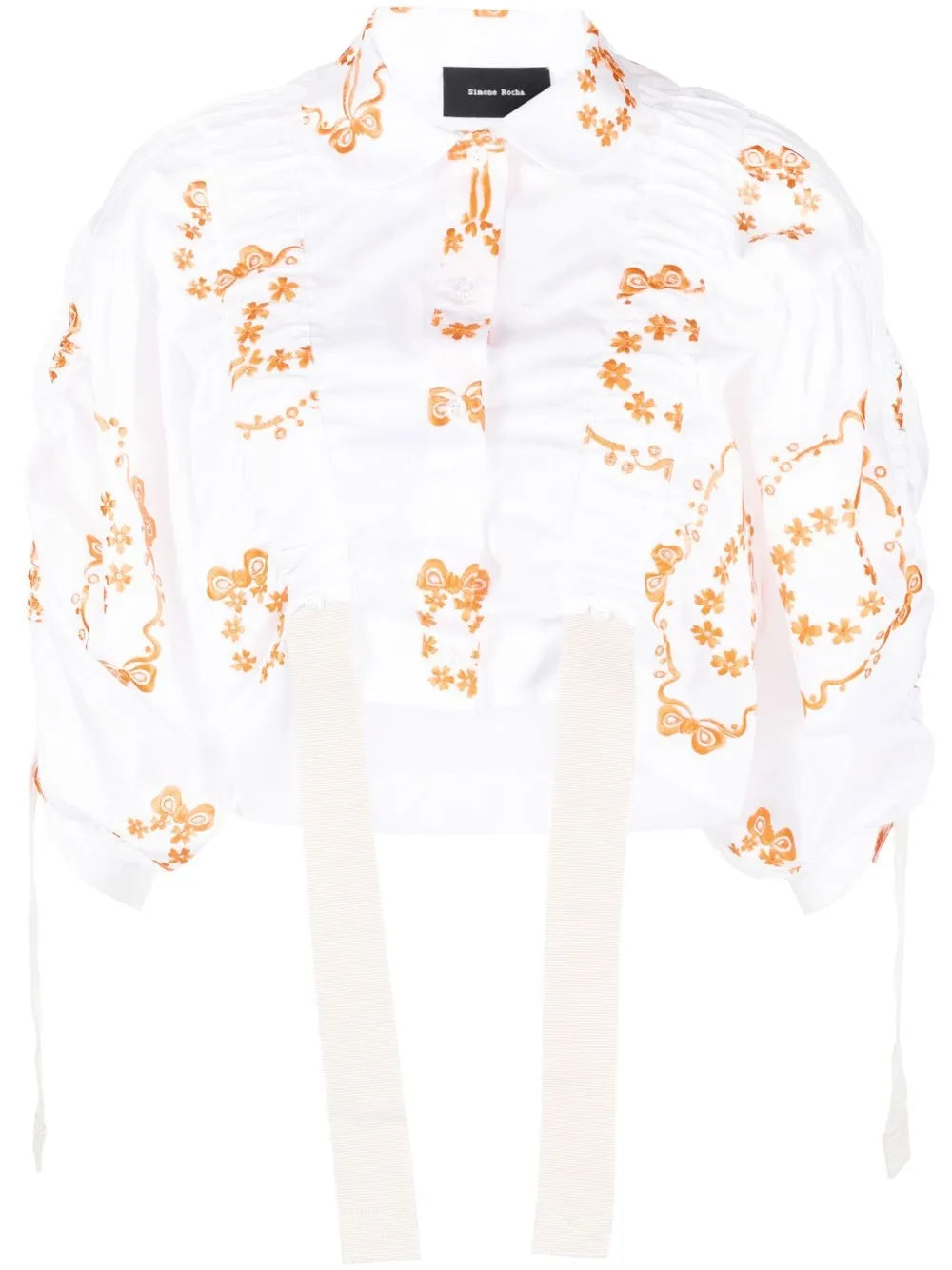 Bow Wreath Adjustable Cropped Blouse