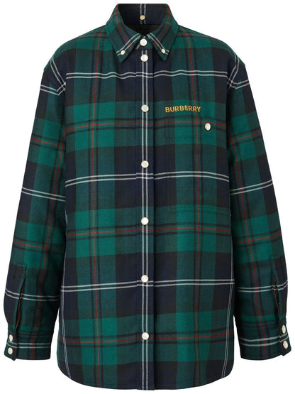 Logo-Embroidered Check Overshirt