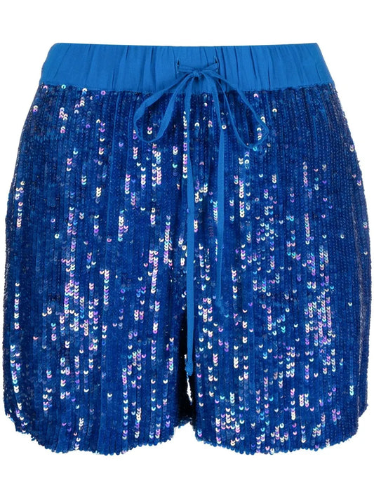 Sequin-Embellished Drawstring Shorts