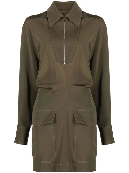 Flap-Pocket Minidress