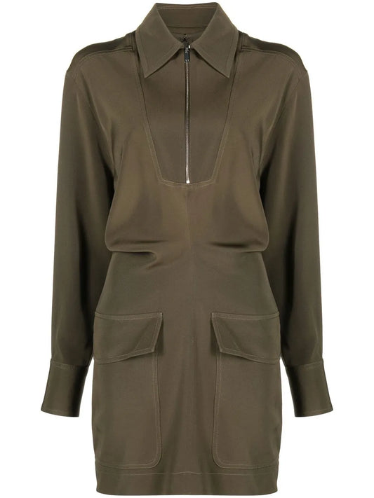 Flap-Pocket Minidress