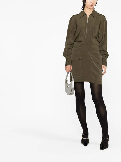 Flap-Pocket Minidress
