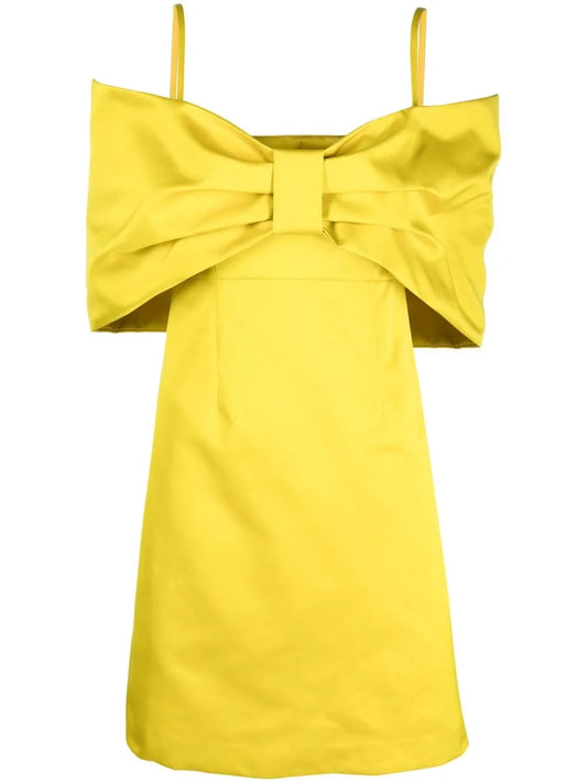 Bow-Detail Cold-Shoulder Dress