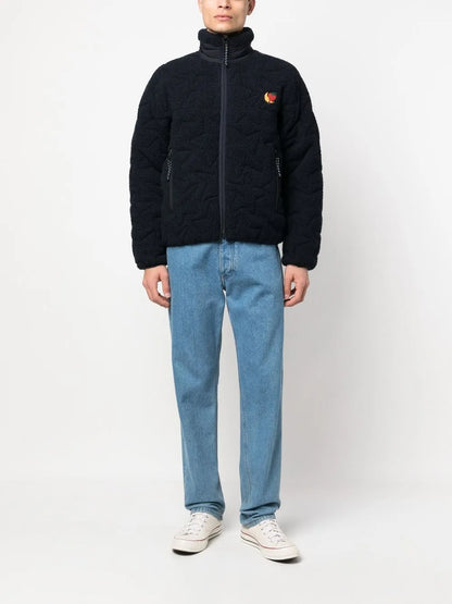 Star-Quilted Fleece Zip-Front Jacket