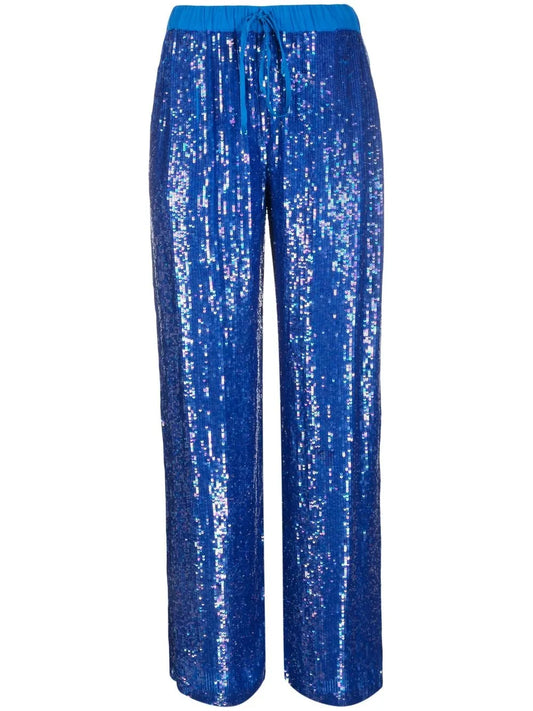 Sequin-Embellished Track Pants