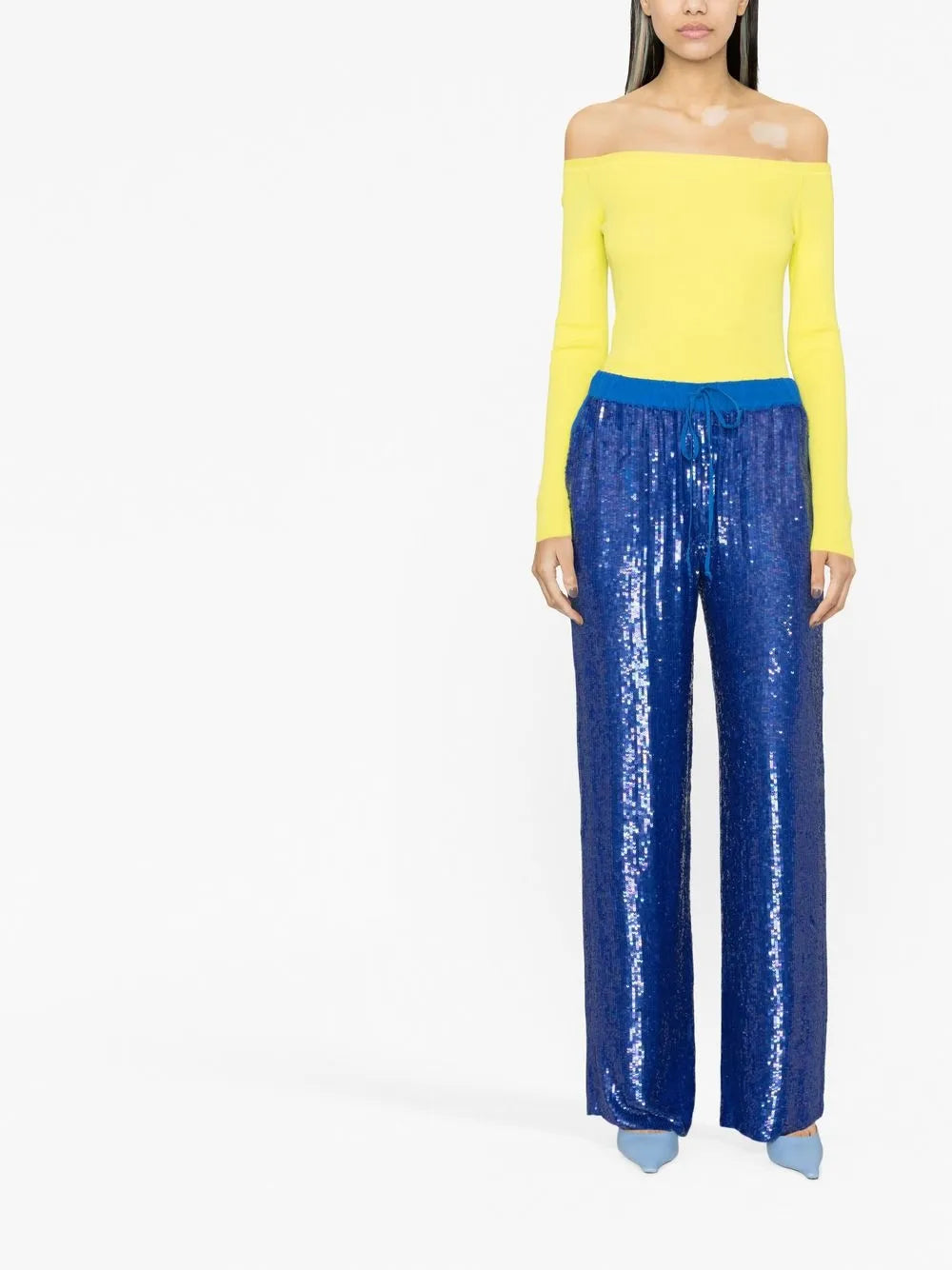 Sequin-Embellished Track Pants