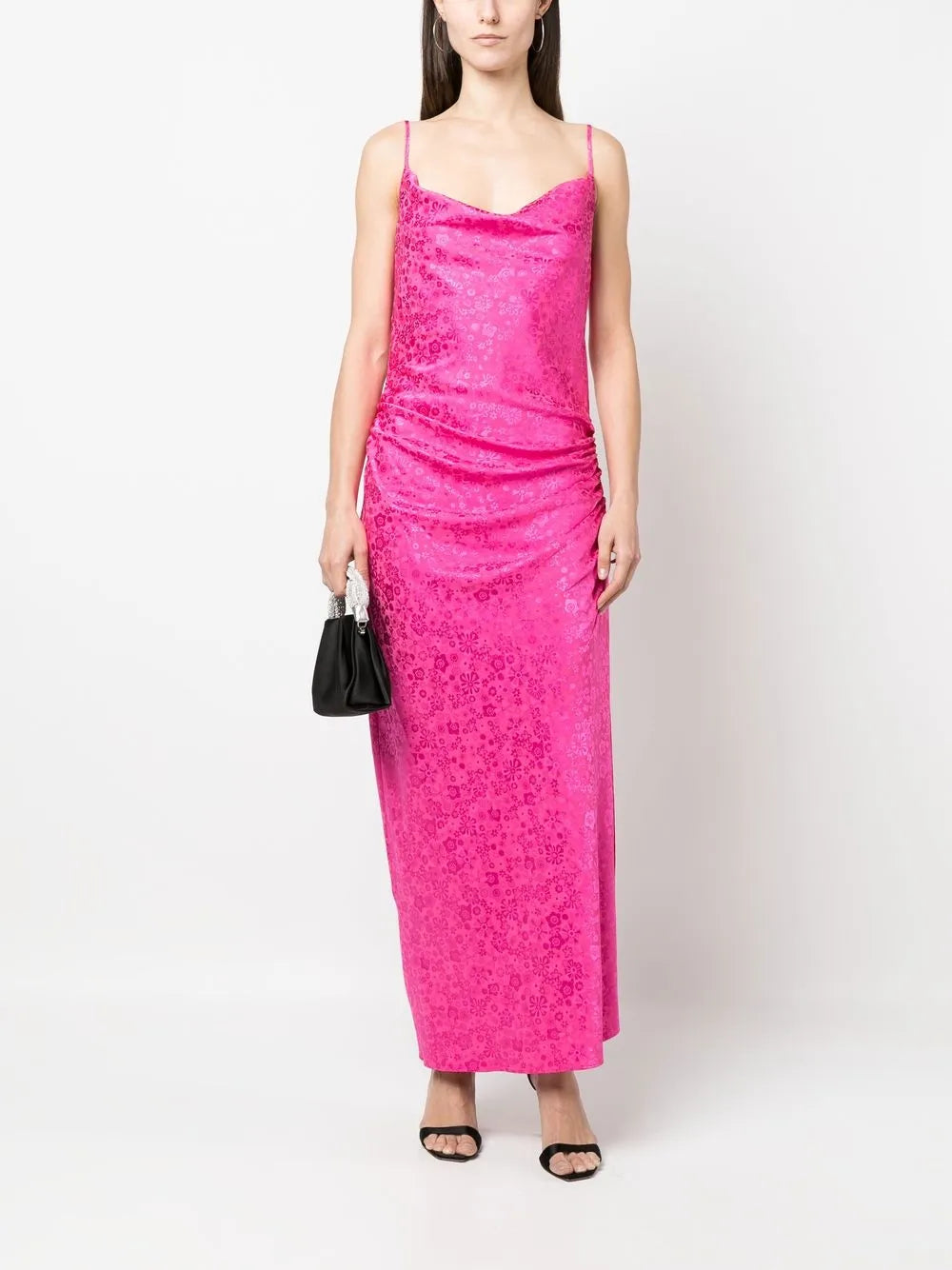Floral-Print Cowl-Neck Maxi Dress