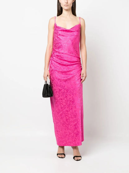 Floral-Print Cowl-Neck Maxi Dress