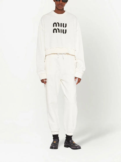 Logo-Embroidered Distressed Cotton Sweatshirt