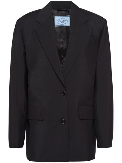 Single-Breasted Kid-Mohair Jacket