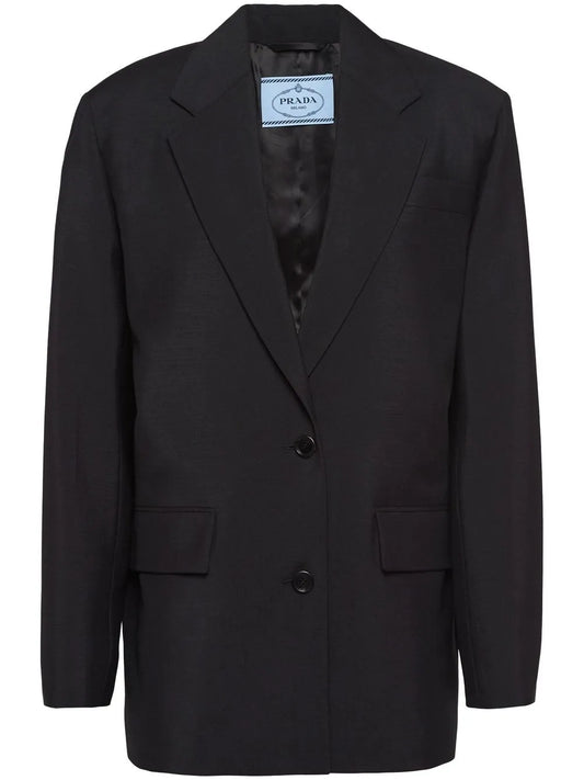 Single-Breasted Kid-Mohair Jacket